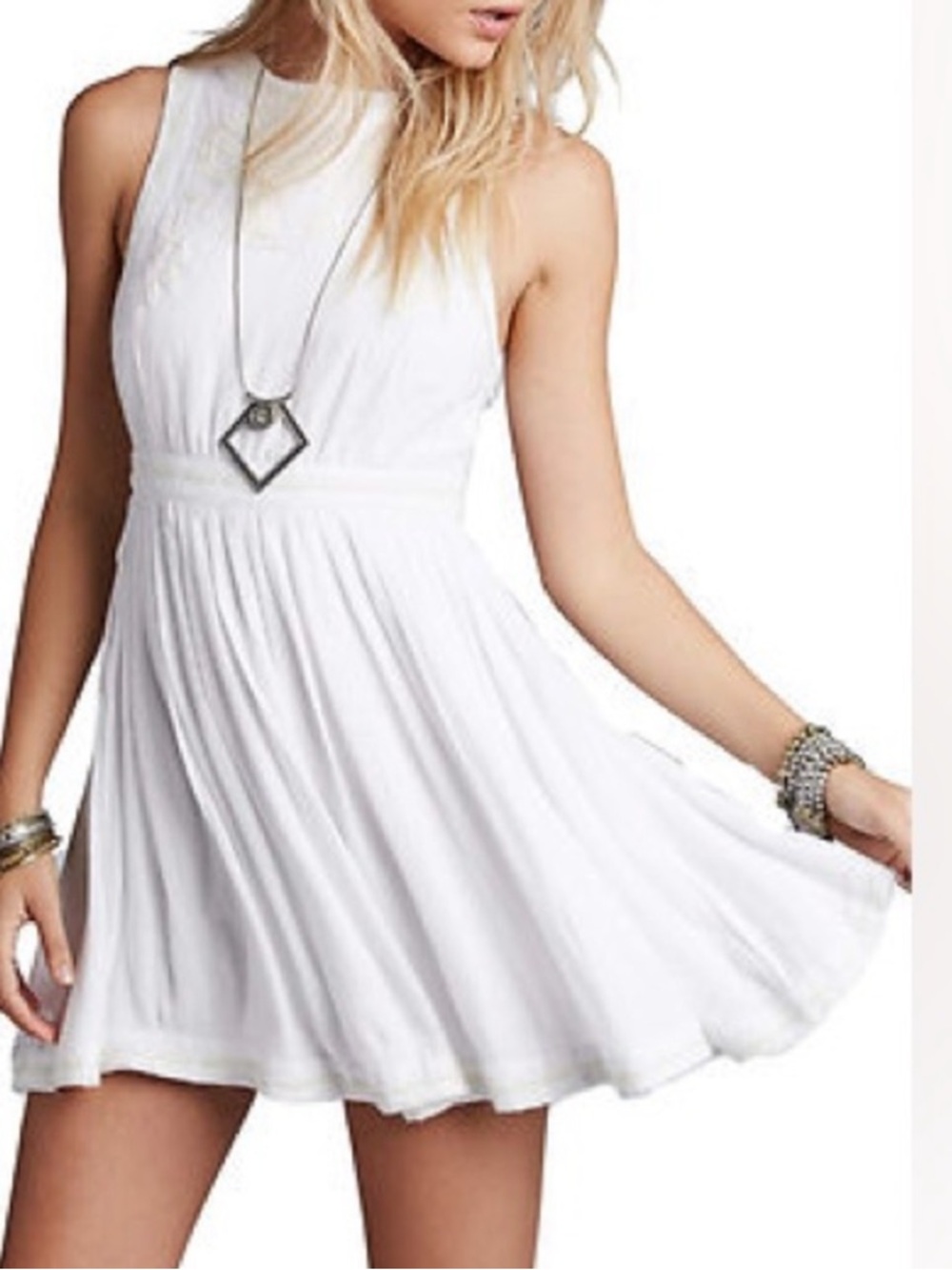 Free People Birds of a Feather White & Cream Embroidered Dress - Picture 2 of 11